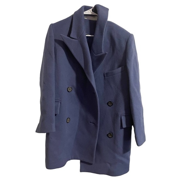 ETCH Wool Blend Blue Heavy Winter Pea Coat - Picture 4 of 16